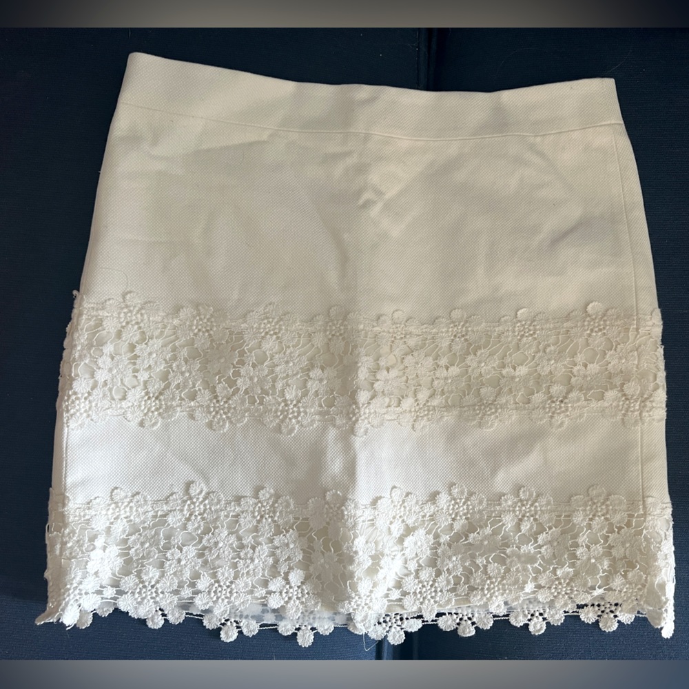 White skirt with lace detail - JCrew
